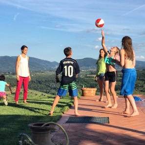 Cousins at our villa in Tuscany. 